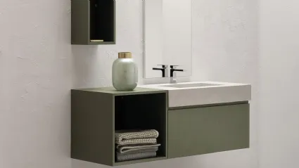 Mobile da Bagno in laccato opaco con vasca integrata in gres B-GO BG014 Compab