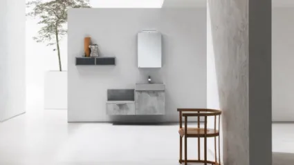 Mobile da Bagno sospeso in beton nobilitato B201 BD019 di Compab