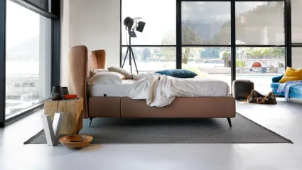 Letto in ecopelle con testiera curva Leonte di Noctis