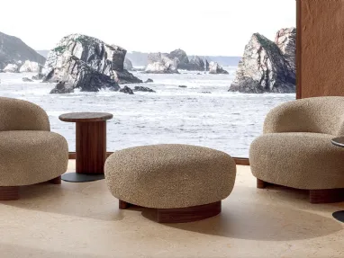 Poltroncina in tessuto Pebble Lounge di Nature Design