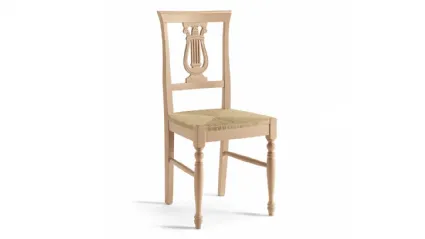 Sedia in legno massello con seduta impagliata Sciacca di Febal Casa