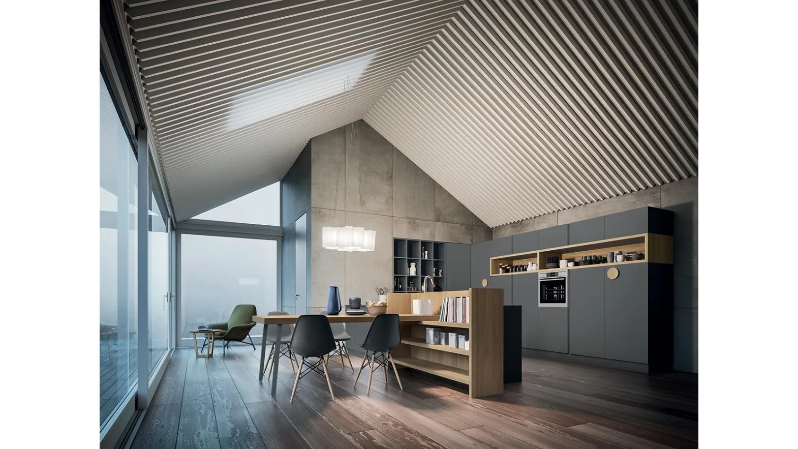 Cucina Design con penisola XXL 02A di Astra