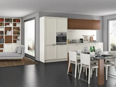 Cucina Moderna lineare Melograno in legno laccato opaco composizione 4 di Le Fablier